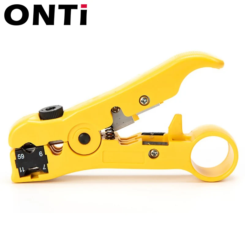 OMAY متعددة الوظائف سلك اقناع محوري أداة تقشير ل UTP/STP RG59 RG6 RG7 RG11 العالمي مقشر كابل القاطع كماشة