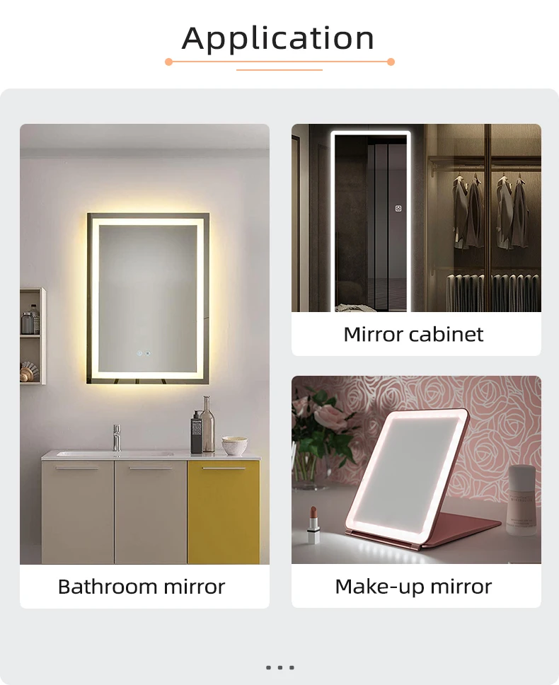 Badezimmer-Smart-Spiegel Touch-Schalter DC12V, Doppelknopfsteuerung für Entnebelungspad und LED-Licht Touch-Schalter, mit Dimmfunktion – Detail 8