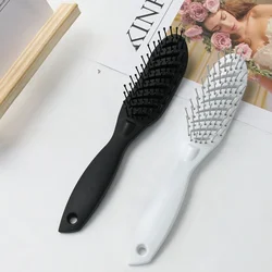 Curved Small Curved Brush Hollow Massage Rib Comb 9 Row Hairbrush Colorful Oil Head Styling Hair Comb Smooth Hair Comb Wholesale