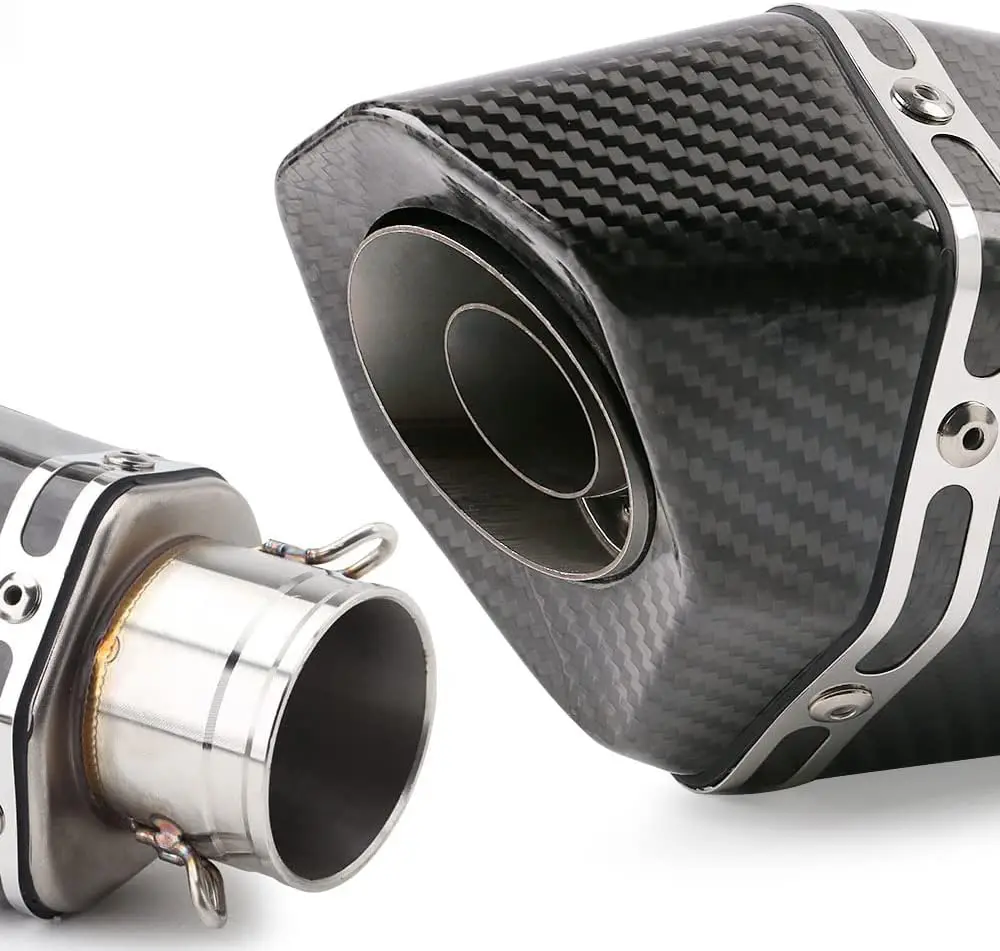 38-51mm Real Carbon Fiber Motorcycle Exhaust Muffler