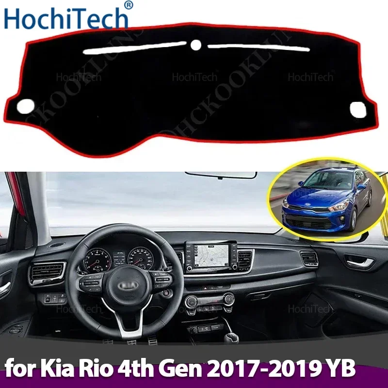 Car Dashboard Cover Avoid Light Pad Instrument Panel Mat Case Carpets for Kia Rio 4th Gen 2017 2018 2019 YB