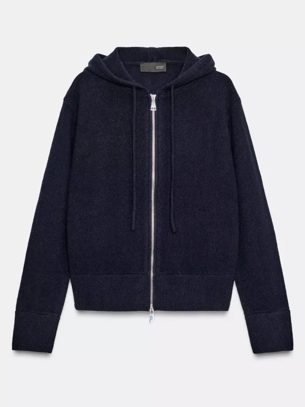 

Winter New Arrival Women's Lazy Sle Vintage Wool Zipper Hooded Knitted Cardigan Sweatirt Regular Sve Long Hooded Coat