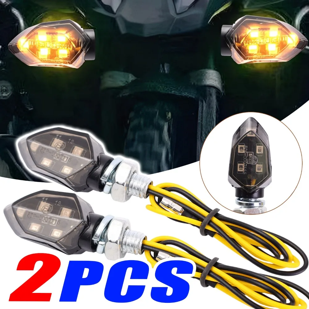 

Motorcycle LED Turn Signal Light Universal Amber Waterproof 12V Motorbike Indicator Blinker Lamp Accessories 2 Wires 8mm Bolt
