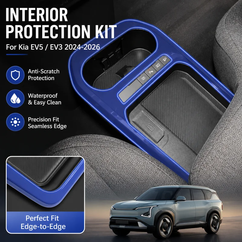 For Kia EV5 EV3 2024-2026 Interior Protective Film Integrated Screen Protector Steering Wheel Sticker Trim Kit