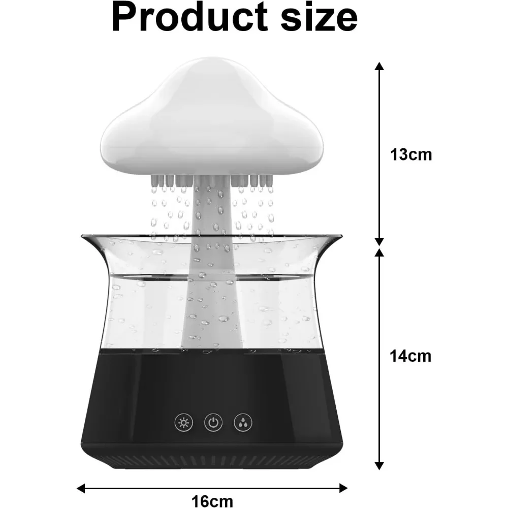 Cloud Rain Humidifiers Bedroom & Large Room with Essential Oil and 7 Colors Lights - Enhance Relaxation and Sleep