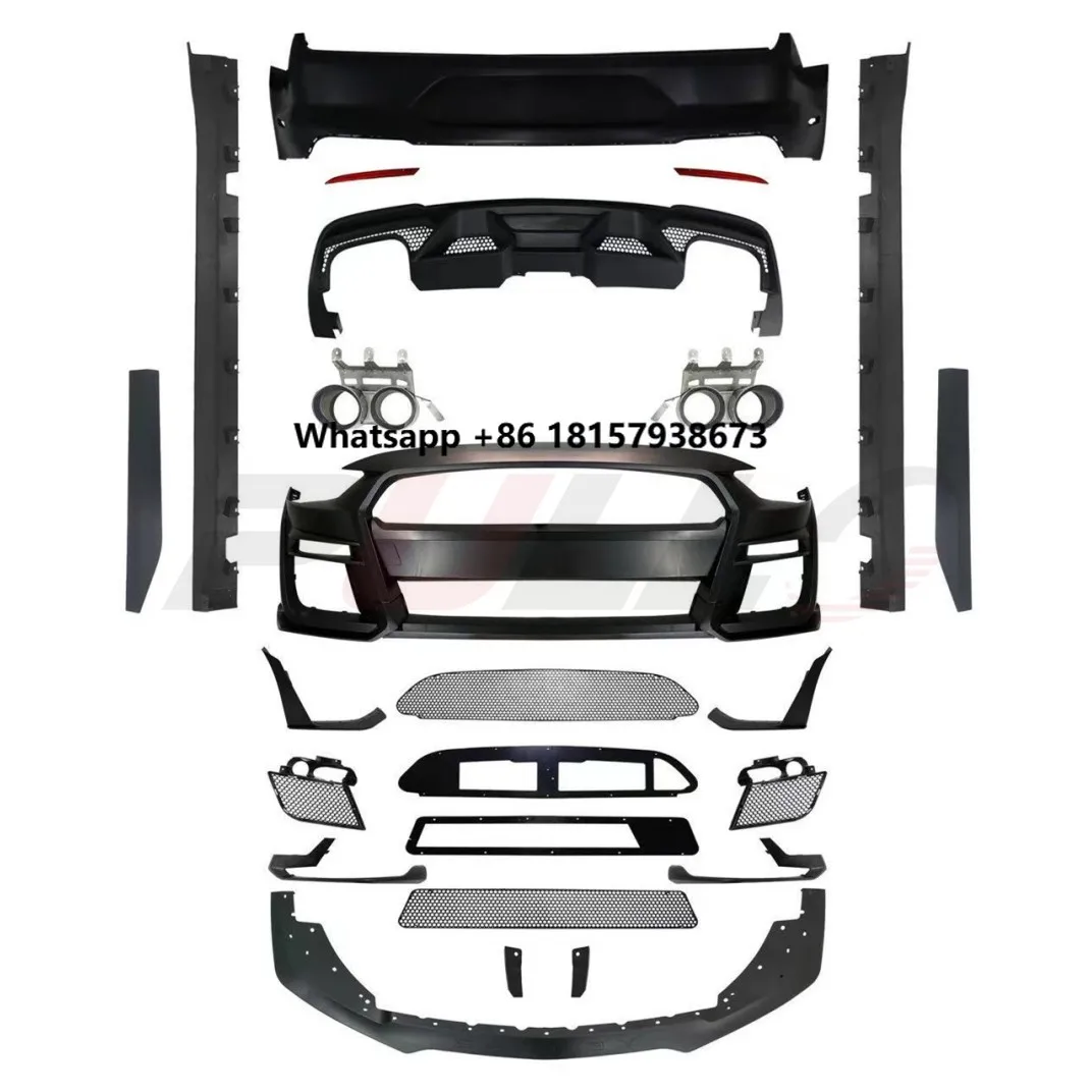 

Car Body Kit for Mustang 2018-2020 Change to GT500 Shelby Model Bumpers Grille Rear Diffuser Side Skirts