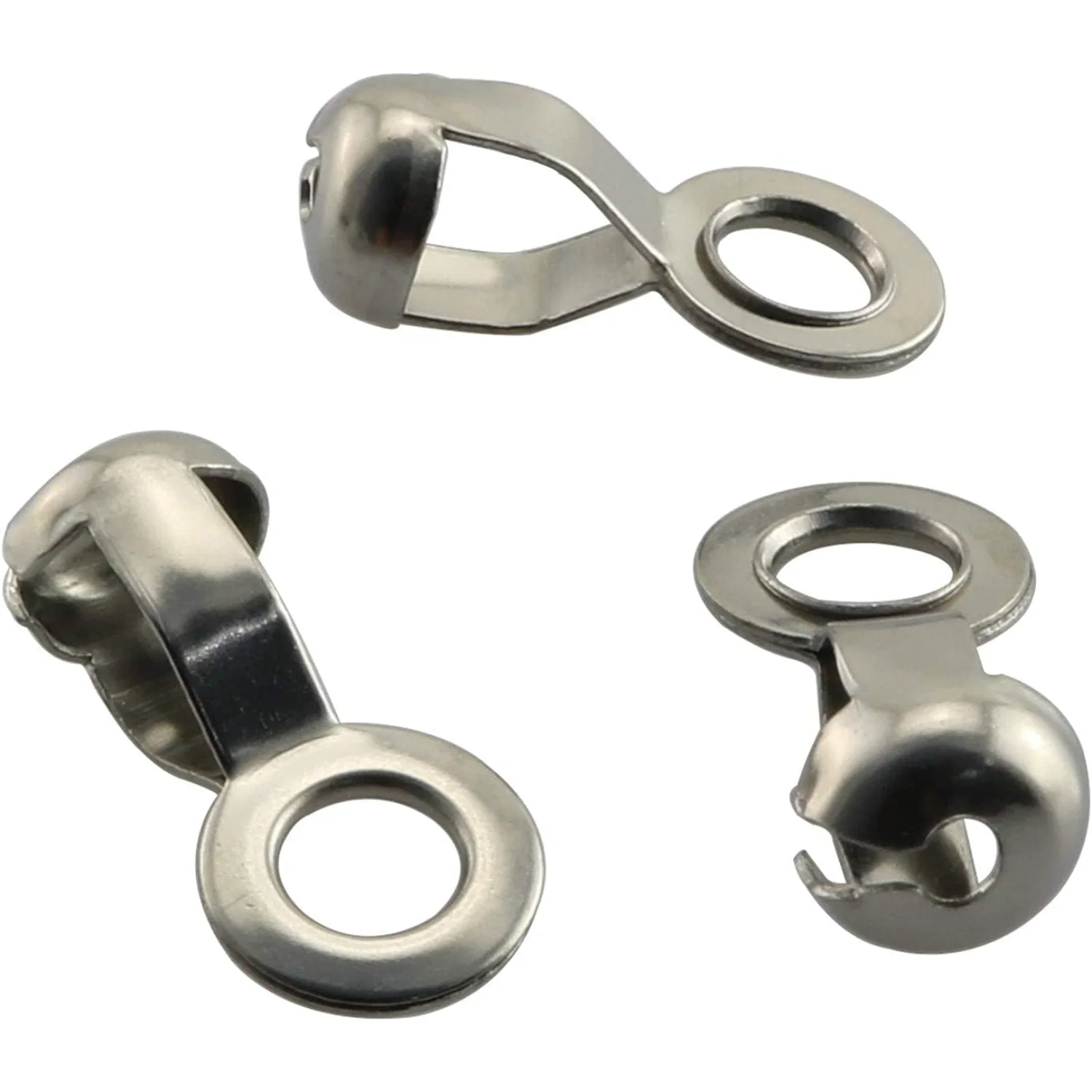 Ball Chain Pull Loop Connectors 20PCS Silver Ceiling Fan Lamp Pull Loop Stainless Steel Chain Connectors 4.