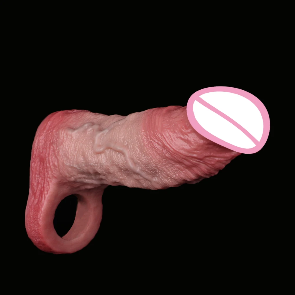 ORALSX لينة واقعية القضيب كم المكونات الشرج قابلة لإعادة الاستخدام الواقي الذكري دسار تمديد جهاز الجنس لعب للرجال تأخير القذف متعة