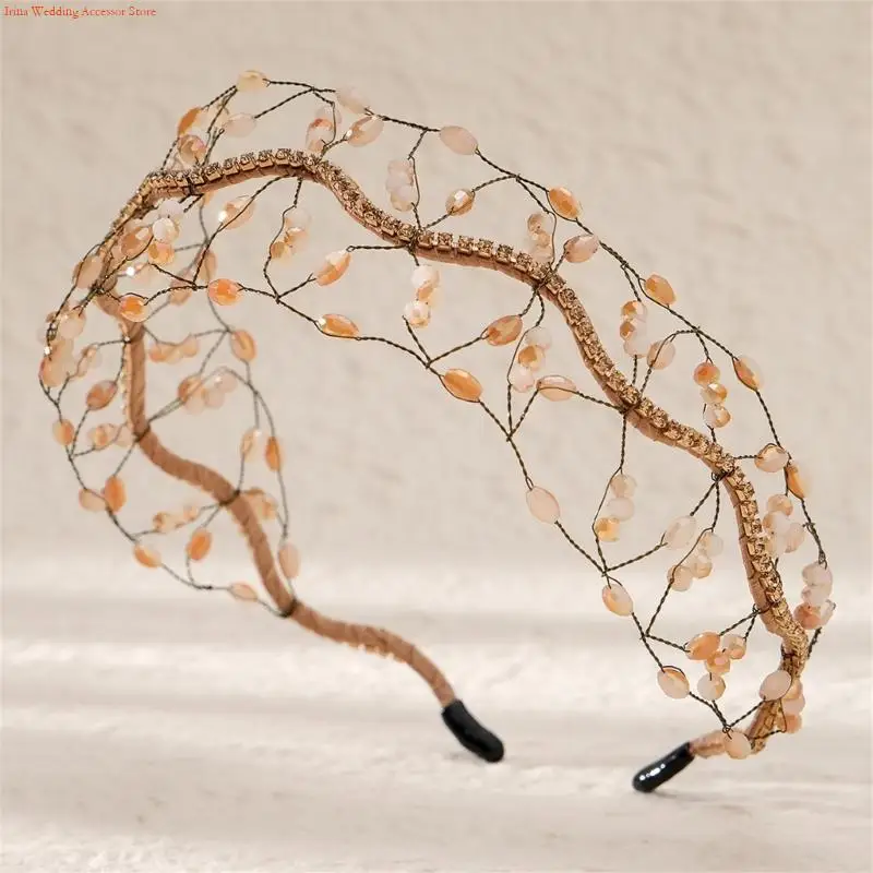 새로운 크리스탈 헤드 밴드 다재다능한 헤어웨어 모조리 헤드 피스 웨딩 헤드 드레스