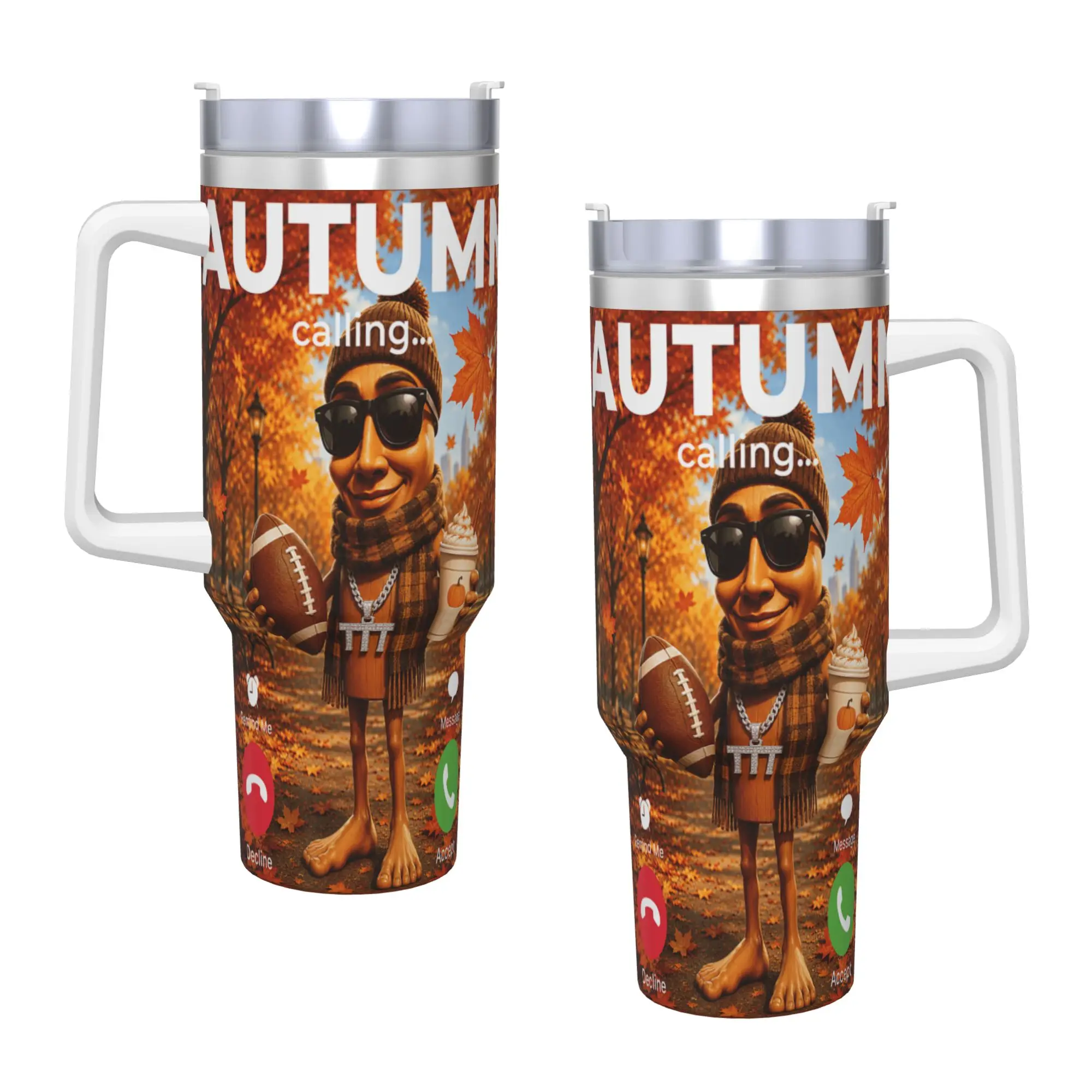 Sweater Weather Football Pumpkin Spice Cozy Fall Tung Sahur Tumbler Cold and Hot Water Bottle Stainless Steel Thermal Mug