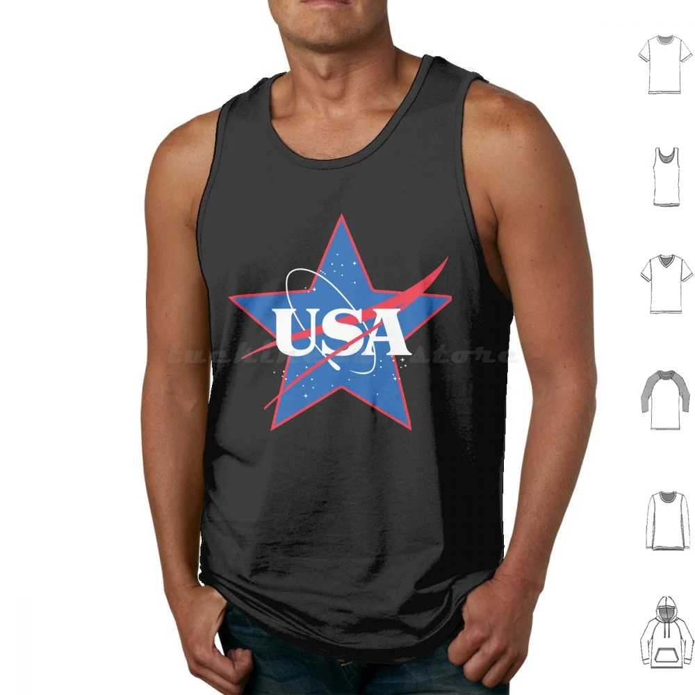 Usa Space Tank Tops Print Cotton America Usa July 4 4Th Of July Day