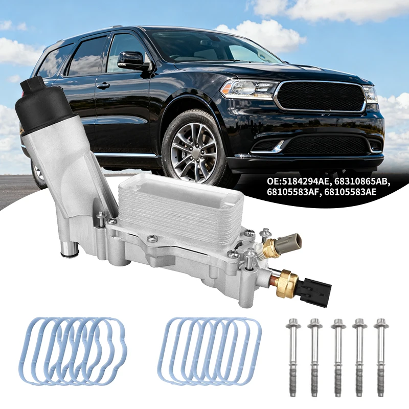 68105583AF Aluminum Engine Oil Filter Housing Cooler For Jeep Grand Cherokee Dodge Charger Journey 3.6L V6 Chrysler Ram 926-959