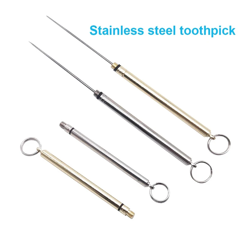 Reusable Toothpick with Waterproof Stainless Steel Toothpick Box Mini Toothpick