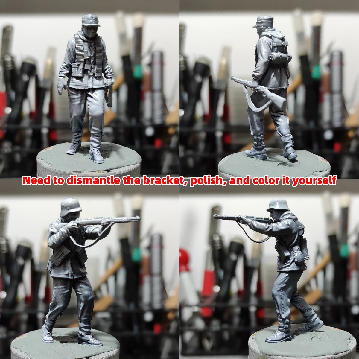 1/35 1/48 1/72 Maßstab Modellbausatz 3D Harz Miniatur-Soldatenfiguren Deutsche Ostfront-Soldaten Unbemalt Unmontiert Diorama – Detail 3