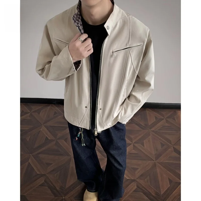 

Loose Men's Jaet 2024 Spring Autumn Sli Harajuku Sle Trendy Korean Version Hong Kong Sle Street Faion Outerwear