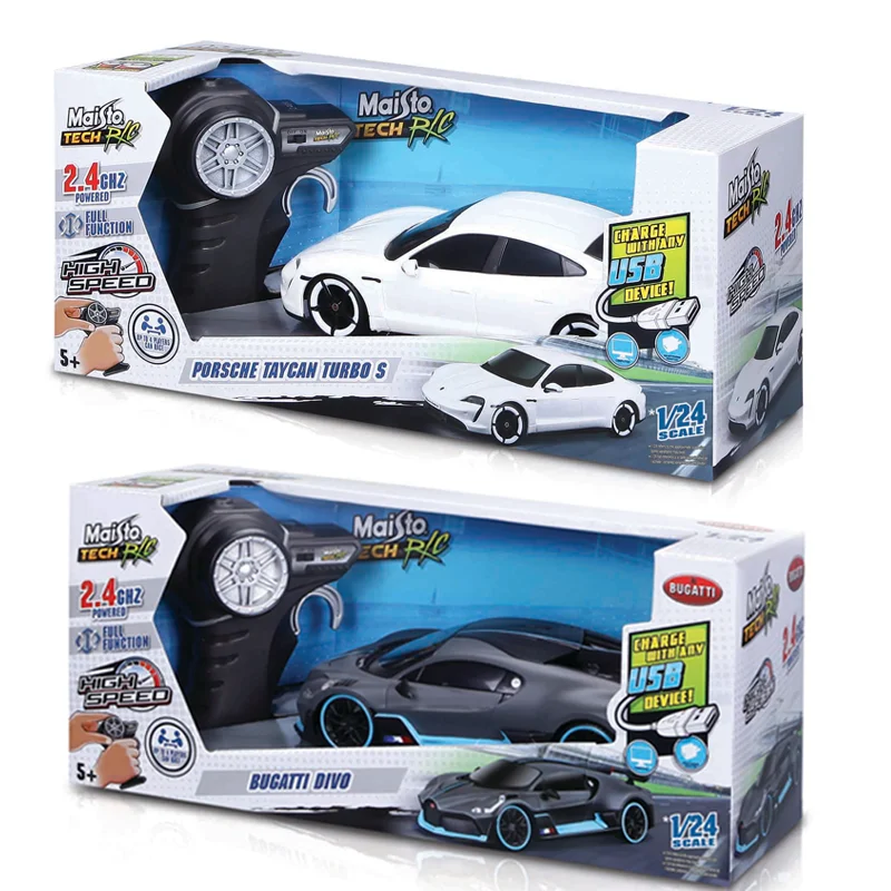 جديد متوفر في المخزون مايستو 1:24 Rc Premium موديل 2023 Sf90 Stradale Bugatti Divo Posche Taycan 2.4 جيجا هرتز لعبة أطفال مصغرة محاكاة #6