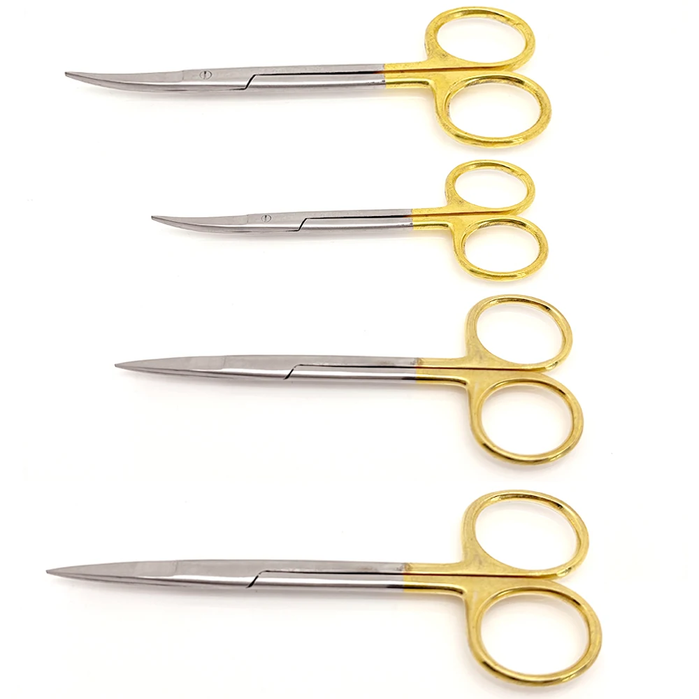

Stainless Steel Surgical Scissors and Hemostatic Forceps Set for Dental Ophthalmic Use Straight Curved Tips