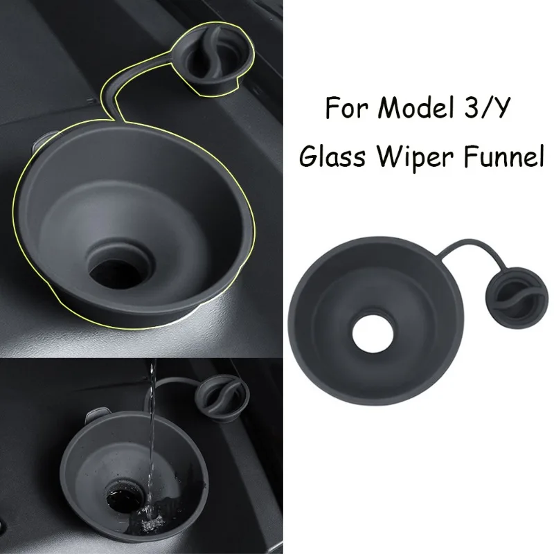 

For Tesla Model 3 Y Car Windshield Wiper Arm Hole Protective Cover Glass Water Inlet Funnel Fluid Reservoir Tank Bottle Cap Lid