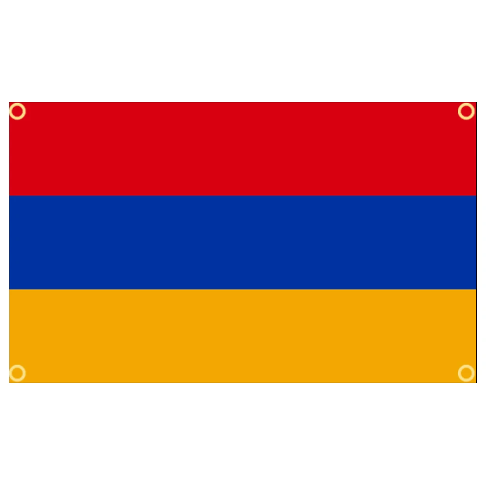 لافتة أرمنية من البوليستر بعلم أرمينيا مقاس 3 × 5 أقدام مع حلقتين معدنية مقاومة للبهتان وألوان زاهية - 3 × 5 بوصات - 90 × 150 سم