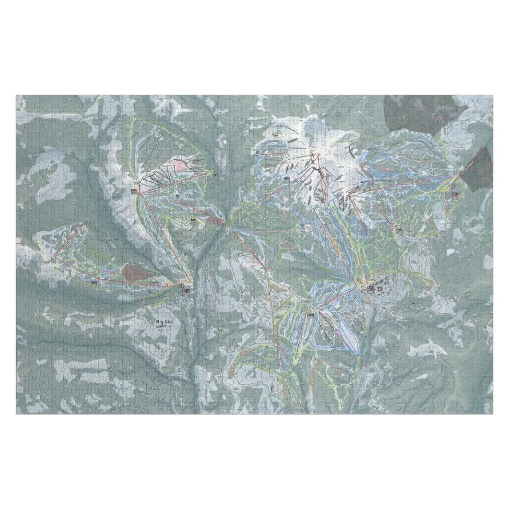 Big Sky & Yellowstone Club Trail Map Jigsaw Puzzle Personalized Toys Personalized Baby Toy Wooden Animal Puzzle