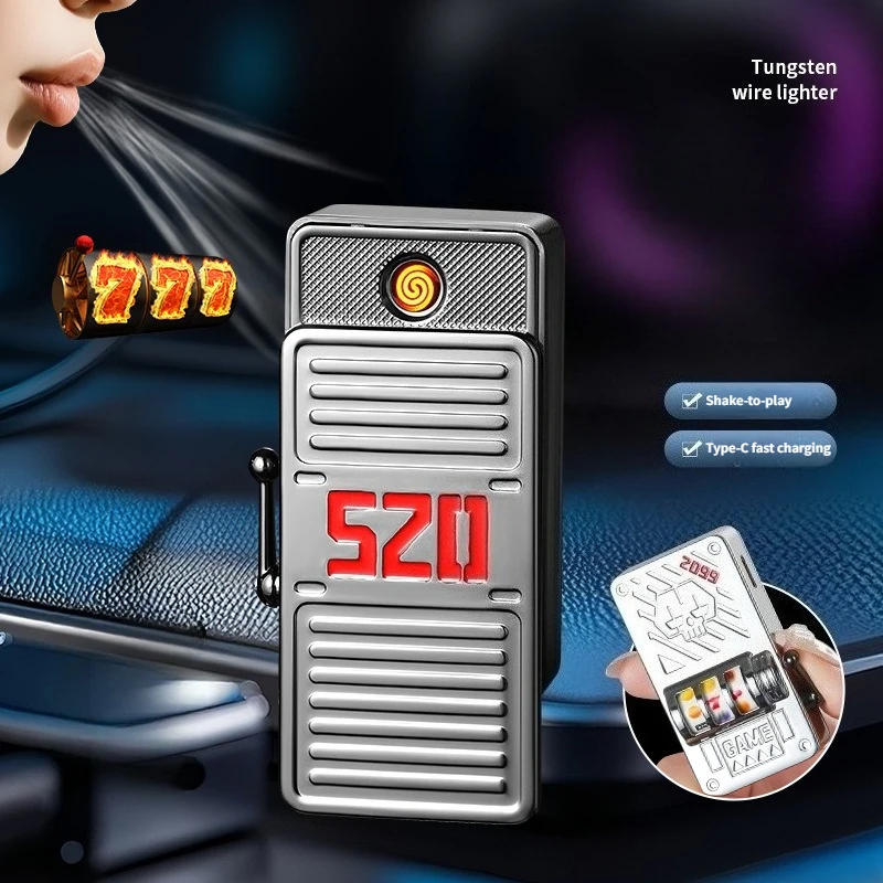 2026 New Shake Tungsten Wire Cigarette Lighter Shake Air Ignition Percussion Ignition Voice-activated Ignition Windproof