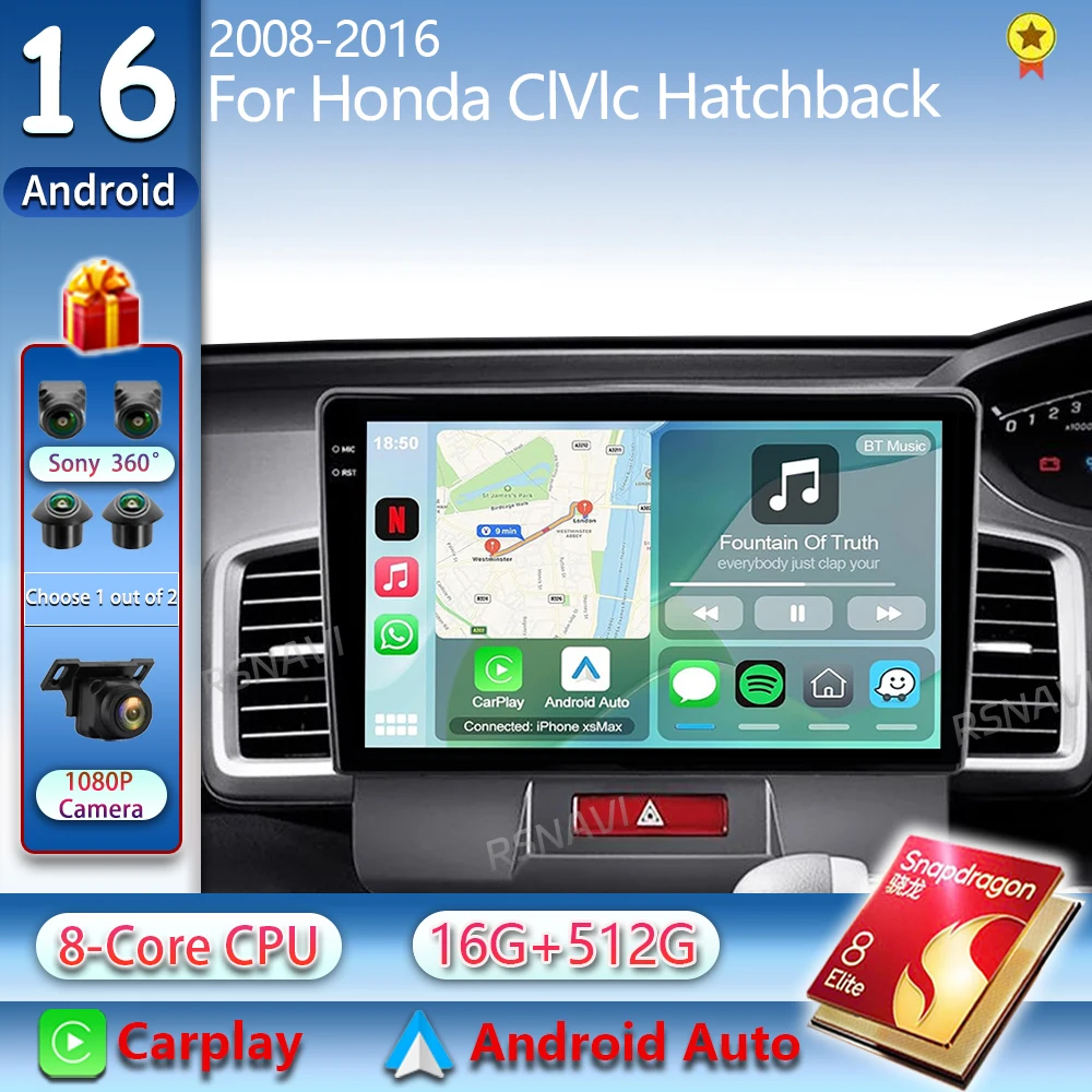 Android 16 CarPlay Car Radio For Honda Freed 1 Spike 2008-2016 Multimedia Video Player 2din Navigation Stereo Head Unit Auto DSP