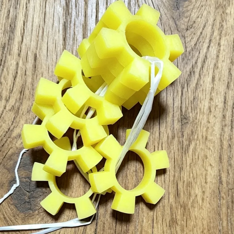 T40-T210 Polyurethane Coupling Buffer Pad Yellow T-Shaped Plum Blossom Hexagonal Water Pump Wheel Pad Rubber Elastic Block