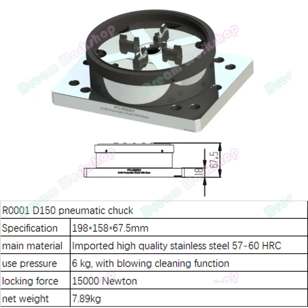 D100 curved head manual chuck/curved head pneumatic chuck EDM copper public electrode spark machine precision tooling fixture