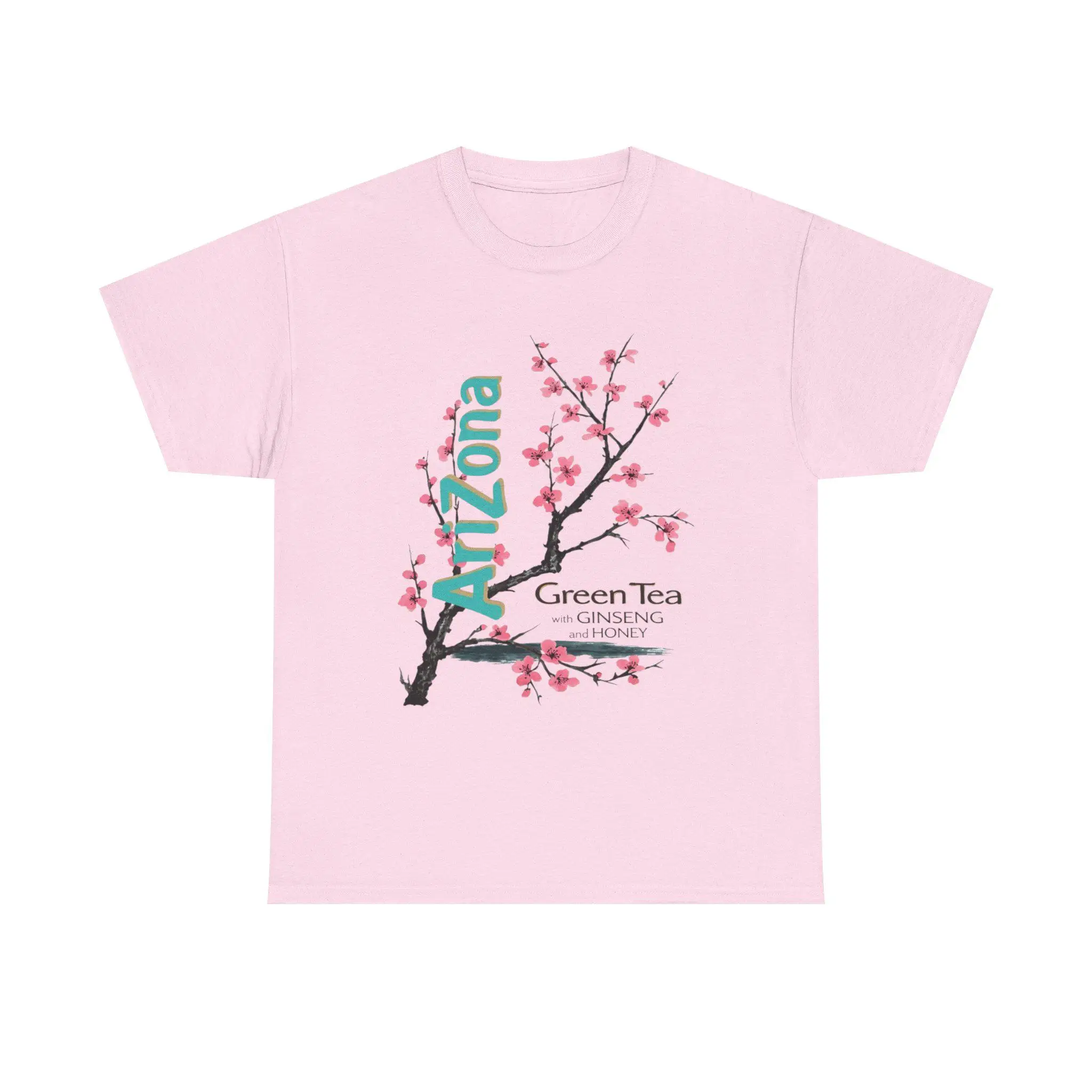 Featuring an Arizona Green Tea Design Cherry Blossom Summer unisex Loose and Breathable T-shirt Top