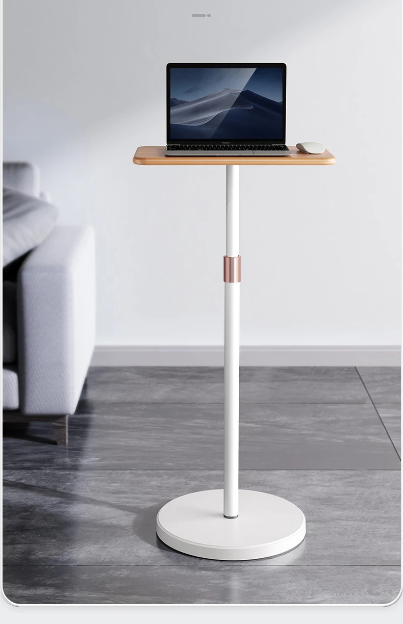XP-01 700-1200mm Metall Multifunktions-Projektor- und Laptop-Bodenständer, höhenverstellbar, Weiß-Schwarz, großer runder Standfuß – Detail 8