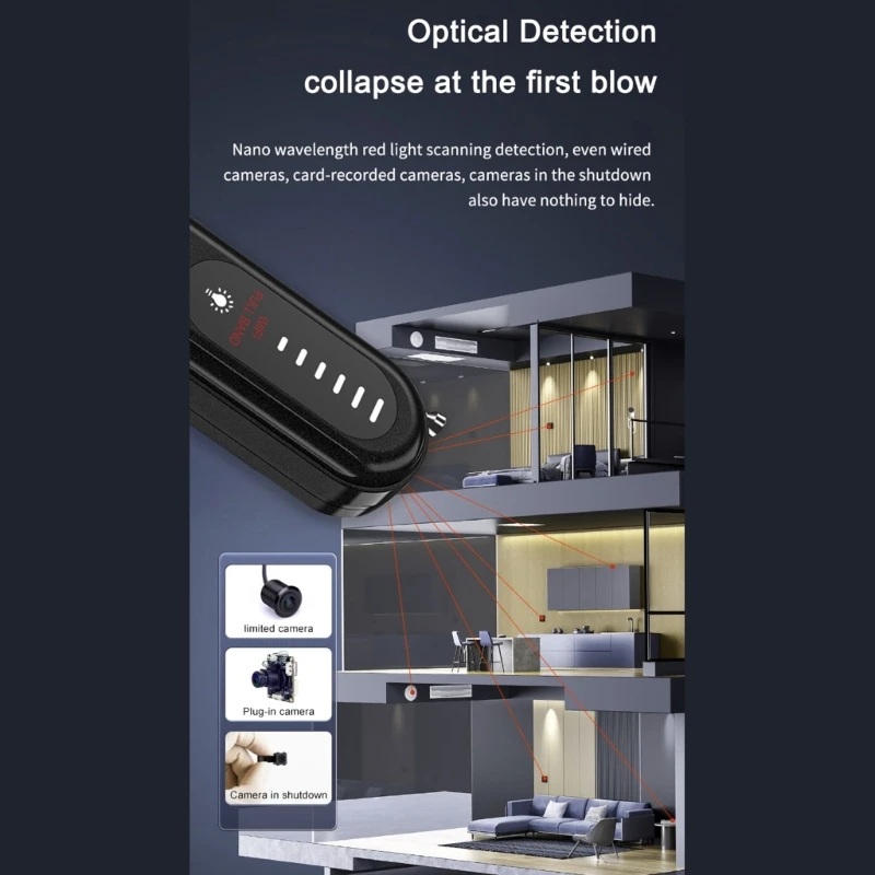 T01 Wifi Detector Camera Sweeper Anti Theft Alarm With Signals Detection And Long Battery Life For Safety