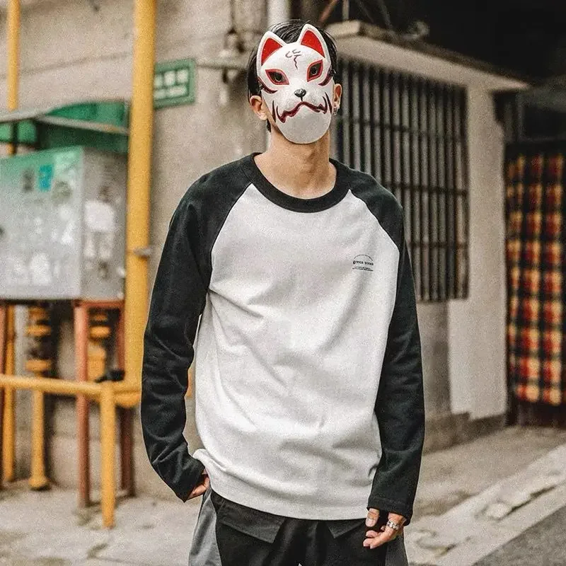 LIBIELIY موضة س الرقبة تقسم رسالة مطبوعة تي شيرت غير رسمي ملابس للرجال 2025 ربيع جديد فضفاض الكورية القمم كل مباراة المحملة Sh #2