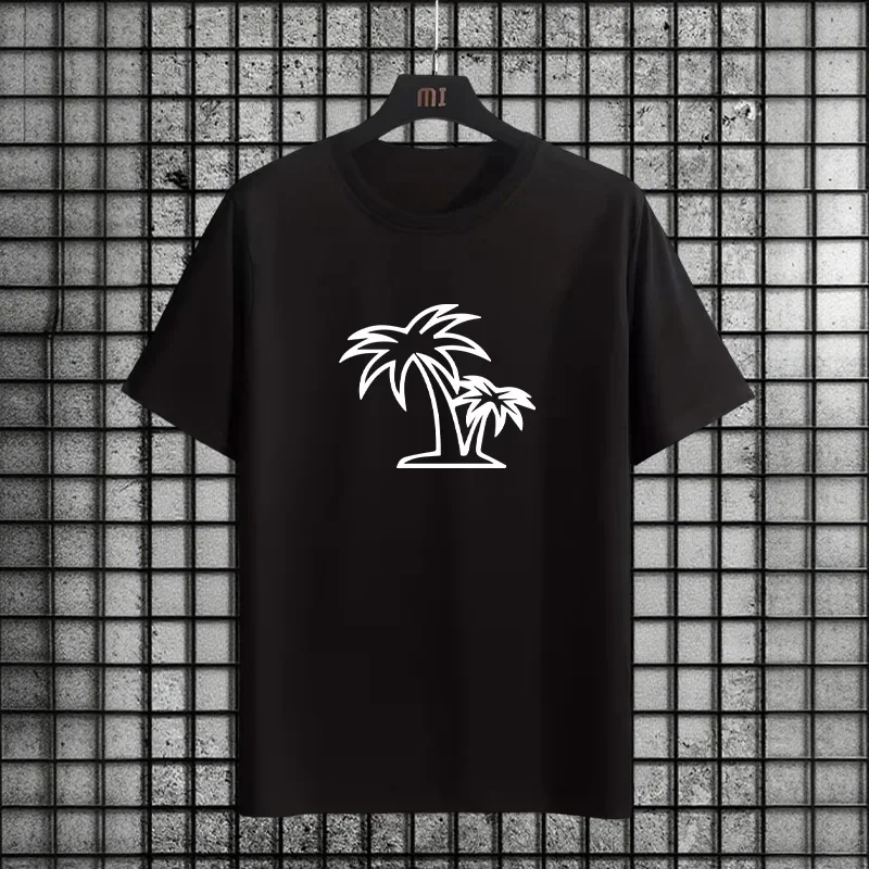 

Мужская классическая футболка 2024, традиционная футболка из смеси хлопка, повседневная одежда с круглым вырезом, летняя весенняя мода, мужские топы