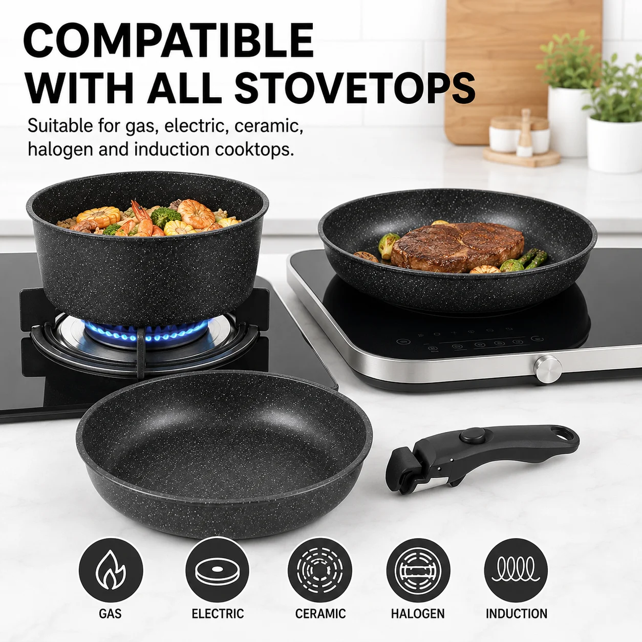 유위즈 4종 논스틱 쿡웨어 세트 탈부착 손잡이 스태커블 - Paella Pan Steel 리뷰 및 가격