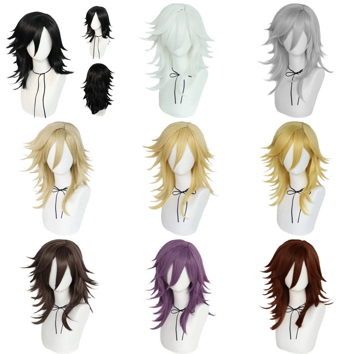 Synthetic Medium Length Straight Adults Man Prince Cosplay Wig for Halloween Carnival Comic Exhibition
