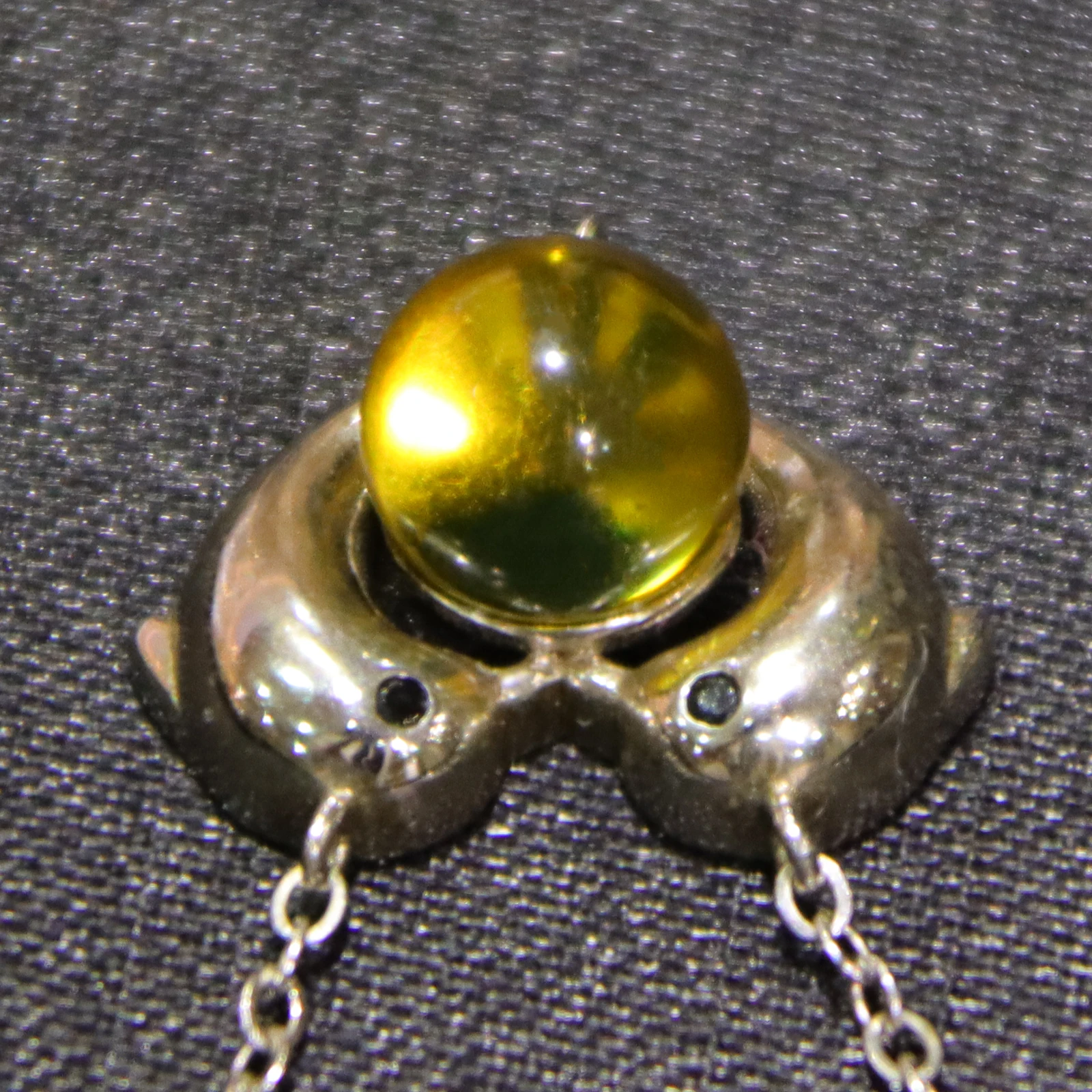 Natural Mexican Blue Amber Pendant Sterling Silver with Dolphins 10mm Round Bead Jewelry Gift