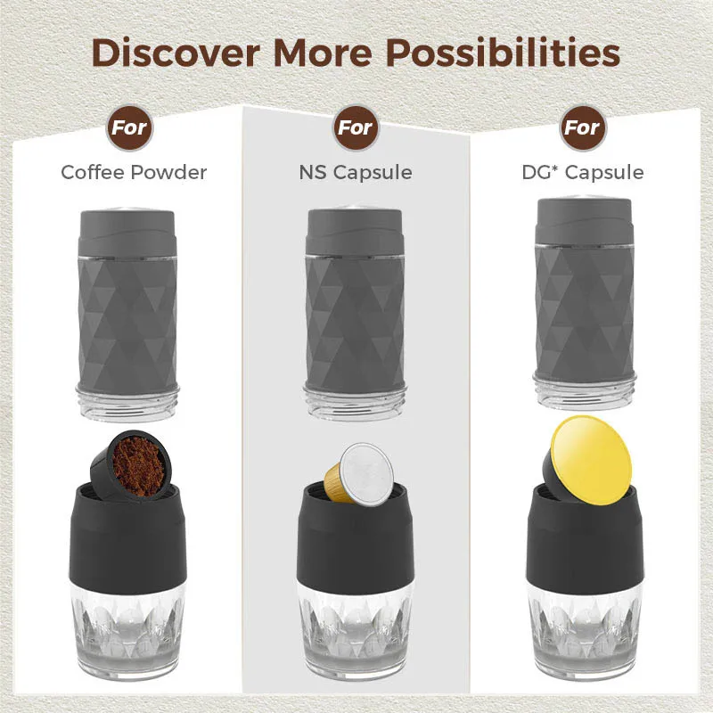 Portable Mini Coffee Machine Handheld Pressure Coffee Espresso Machine Office/Home Outdoor Travel Capsules Coffee Mak