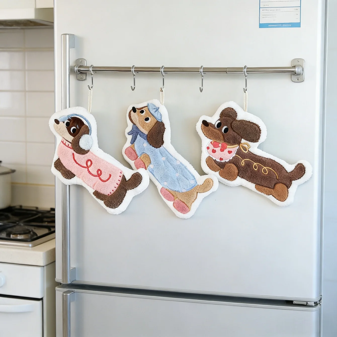 Cartoon Dog Shaped Hand Towel. Super Absorbent and Quick Drying, Suitable for Wiping Hands in Bathrooms and Kitchens