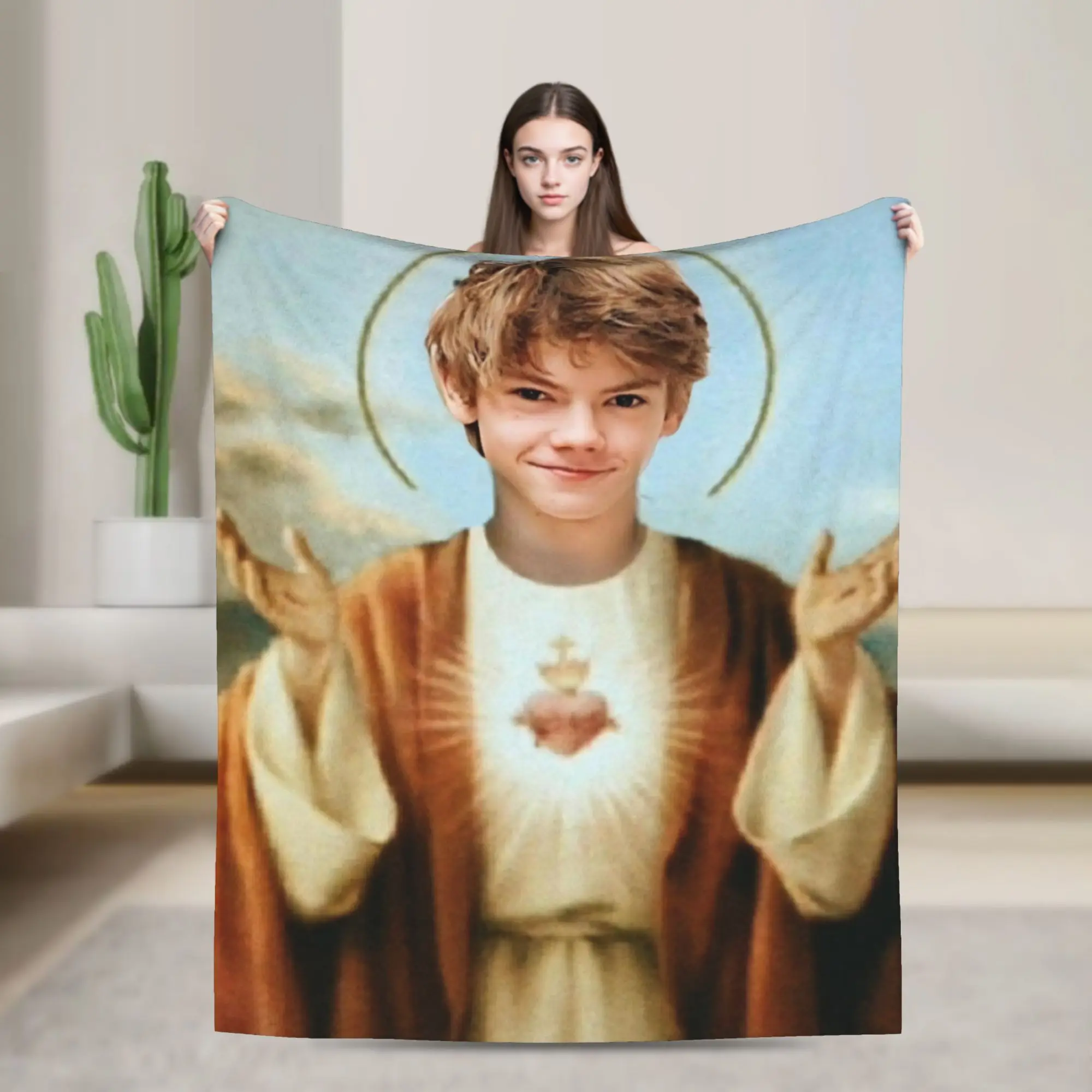 Thomas Brodie-Sangster Blanket Flannel  Relax Ultra-Soft Throw Blanket for Bedroom Rug Piece