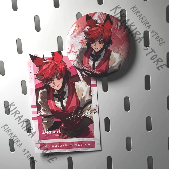 

Hazbin Hotel Charlie Alastor Laser Ticket Three-layer Flowing Sand Mahjong Double Flash Badge Cosplay Coloured Paper Shikishi