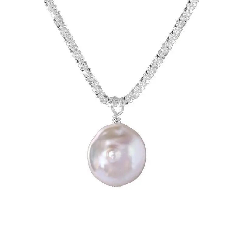 100 % natürliche barocke Süßwasserperle 925 Sterling Silber weibliche Anhänger Halskette Schmuck für Frauen Geburtstagsgeschenke – Detail 10
