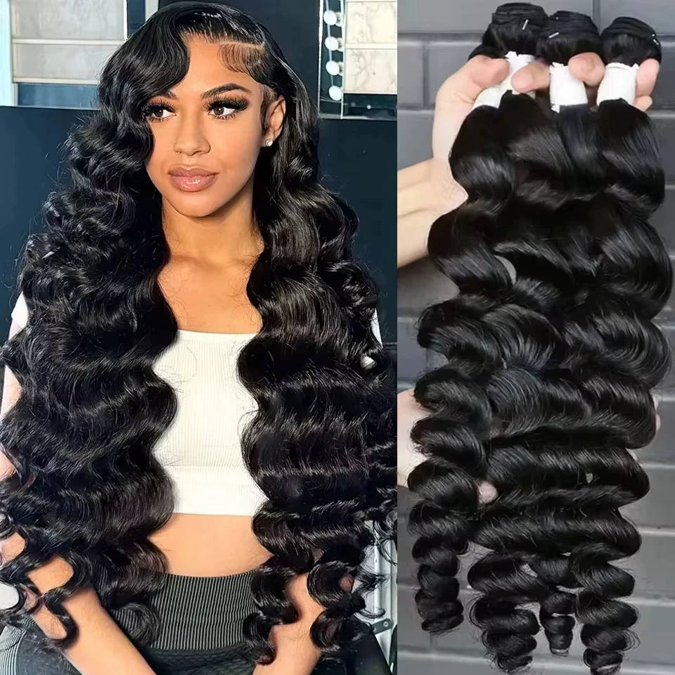 

20, 22, 24 дюйма, свободные волнистые пучки, 100% необработанные человеческие волосы, 15 А, необработанные пучки волос, вьетнамский пучок волос Remy, плетение волос