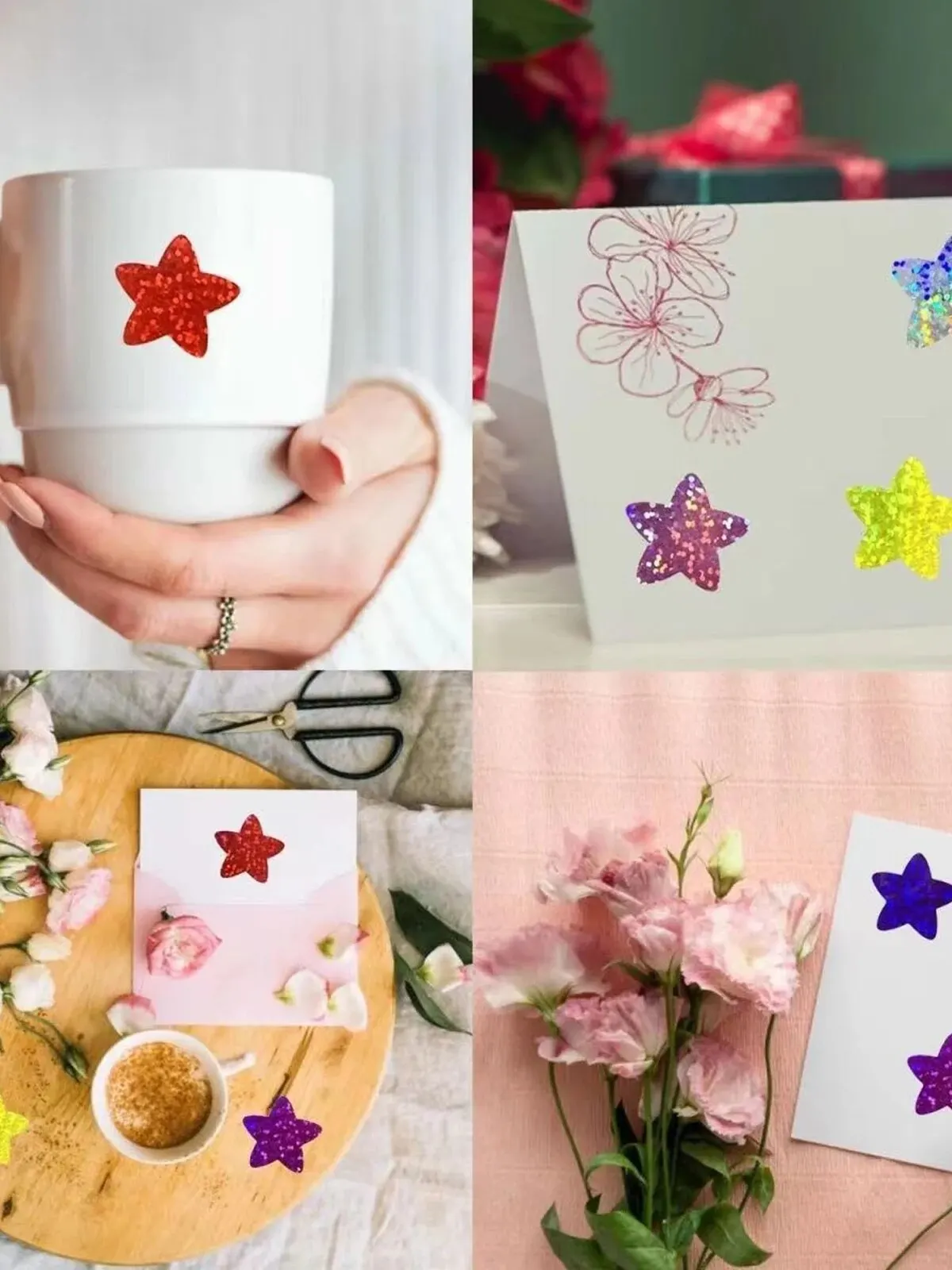 500 stiker Venus holografis Per rol-sempurna untuk hadiah anak-anak stiker Laser kerajinan dinding dan perlengkapan kelas