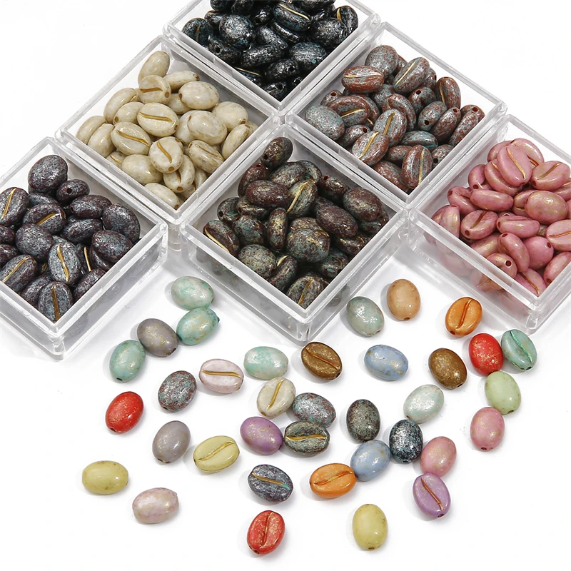 

20/40pcs 10x8mm Acrylic Coffee Bean Shaped Beads for DIY Jewelry Making Charm Necklace Bracelet Earring Loose Beads Accessories