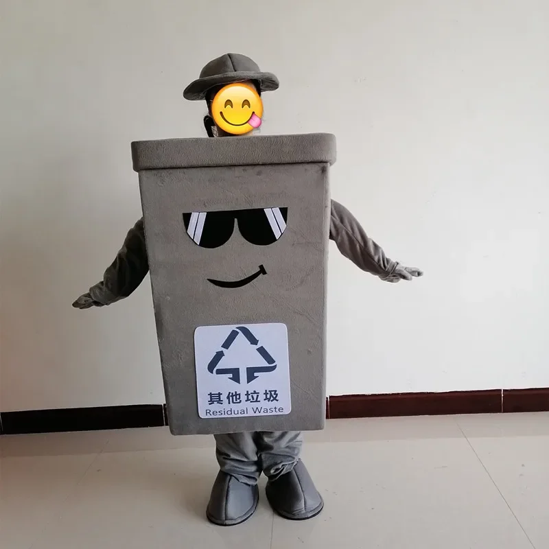 Recycle Trash Can Mascot Costume Kids Children Size Dustbin Garbage Can Advertising Mascotte Outfits Halloween Fancy Dress Kits