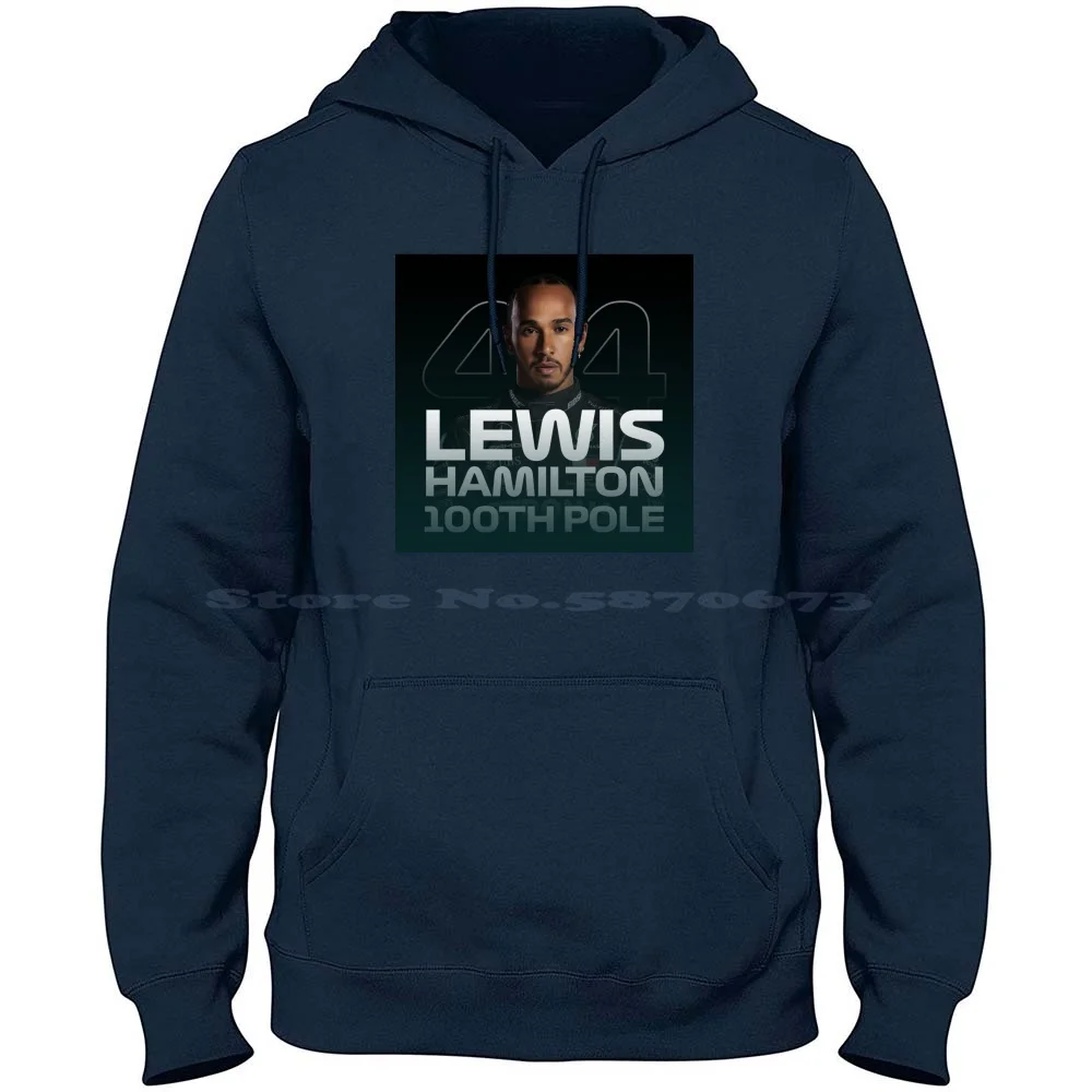 Lewis Hamilton 100th Pole 100% Cotton Hoodie Lewis Hamilton 100th Pole 7x Champion 7 Times Champion Car Lewis Car Number