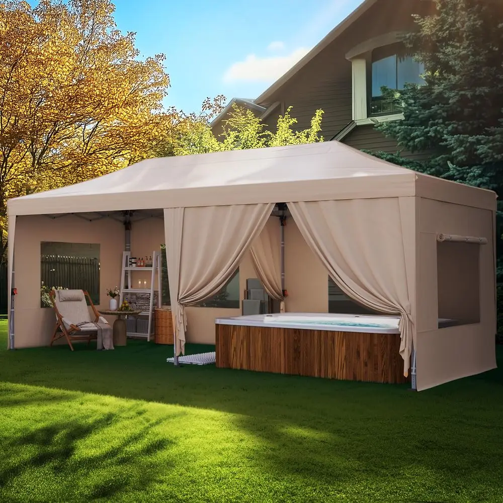 10x20 Pop Up Canopy Tent with Sidewalls, Heavy Duty Party Tent for Outdoor Events Weddings, Easy Setup Carpas para Fiestas with