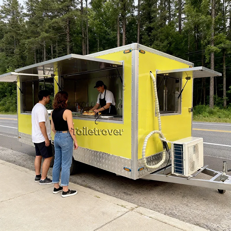 Cheap Mobile Fast Food Trailer Portable Ice Cream Truck BBQ Trailer Luxury Commercial Coffee Food Truck Fully Equipped