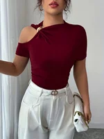 New Trendy and Elegant High-Quality Versatile Women's Off-Shoulder T-Shirt 3