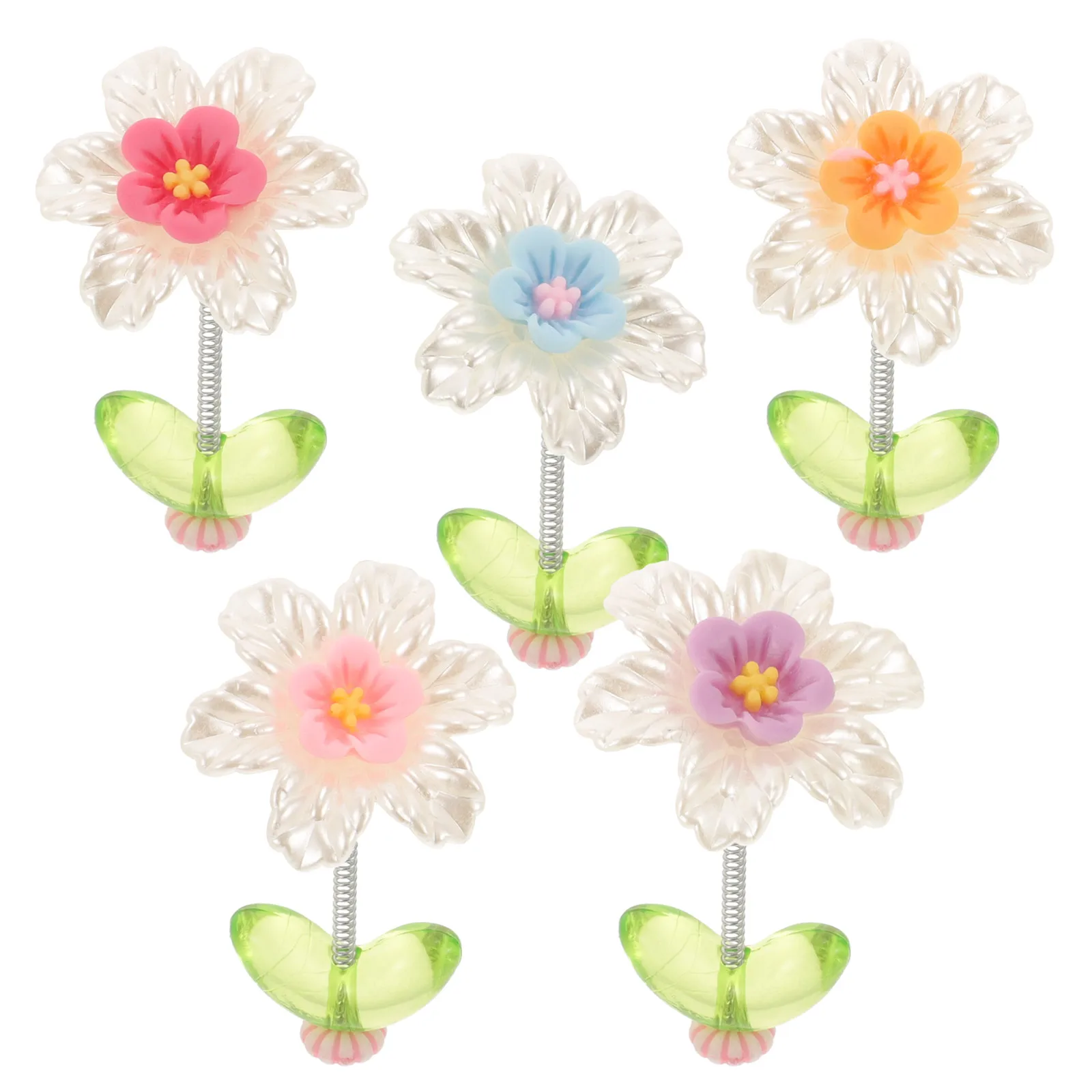 

5 Pcs Car Dashboard Decor Crystal Leaf Resin Flower Accessories Car Interior Home Decorations Fade Resistant Universal Design